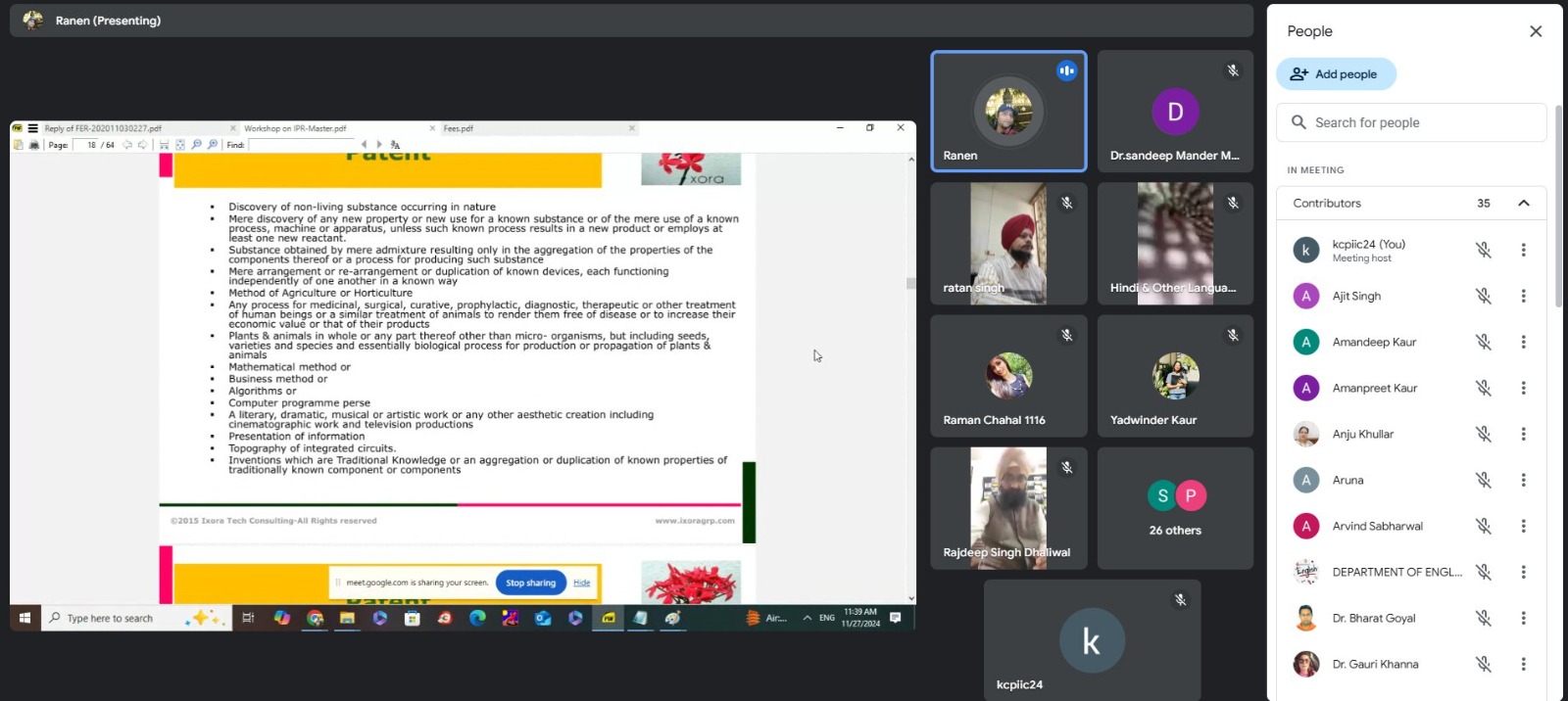 Khalsa College Patiala Organizes Online Lectures on Startups and Funding and Intellectual Property Rights 
